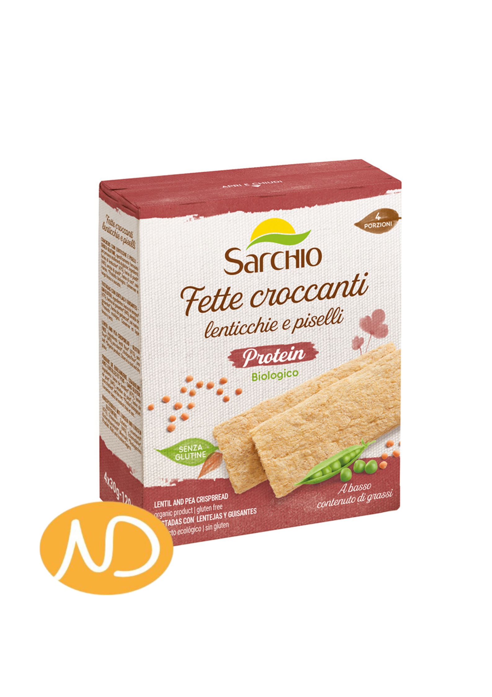 Bio Τραγανό Κράκερ με Φακή και Αρακά Χ/ΓΛ 120g