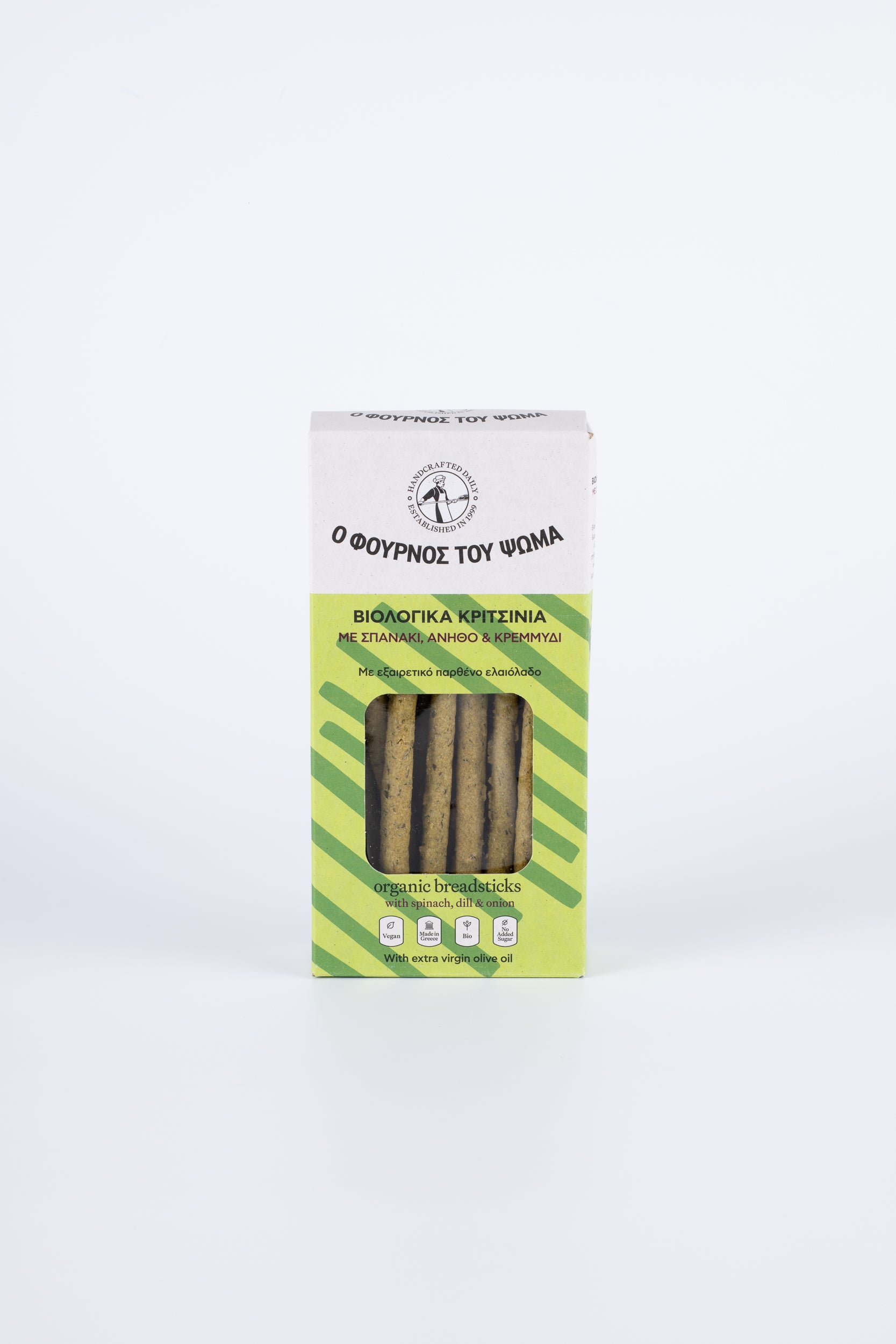 Βιολογικά κριτσίνια με σπανάκι, άνηθο & κρεμμύδι 140g