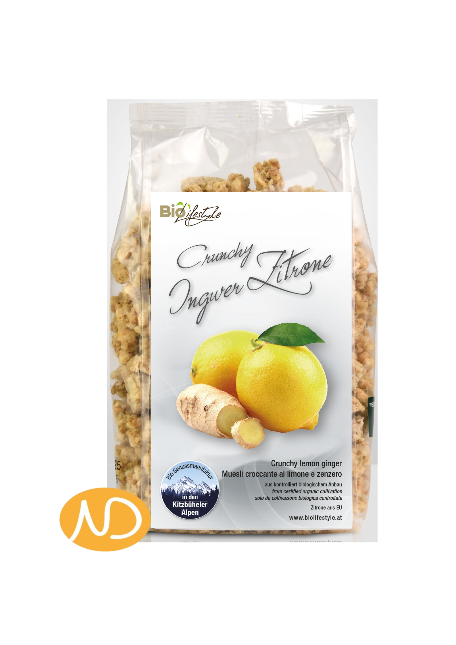 Bio Granola με Λεμόνι και Τζίντζερ 375gr