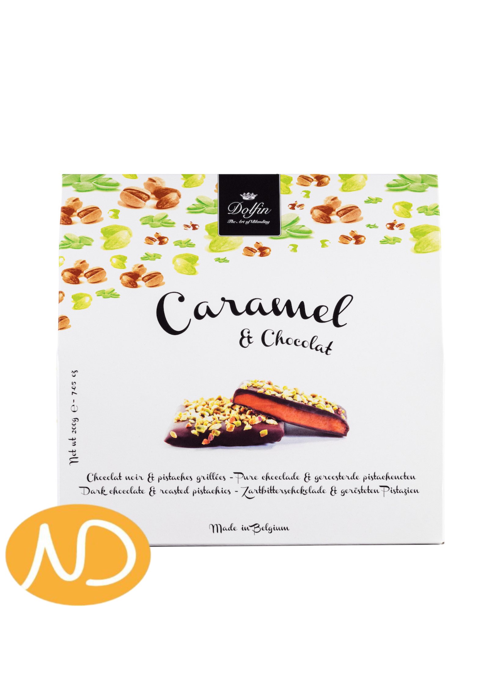 Σκούρα Σοκολατάκια  Καραμέλας με Ψημένα Φυστίκια