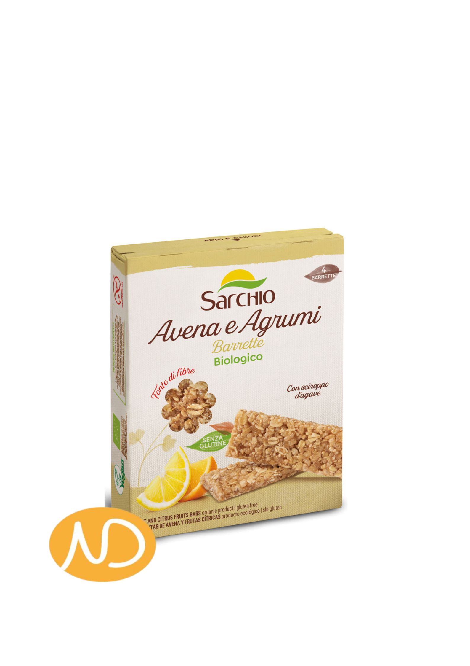 Bio Μπάρες με Βρώμη και Εσπεριδοειδή Χ/ΓΛ,Vegan 90γρ