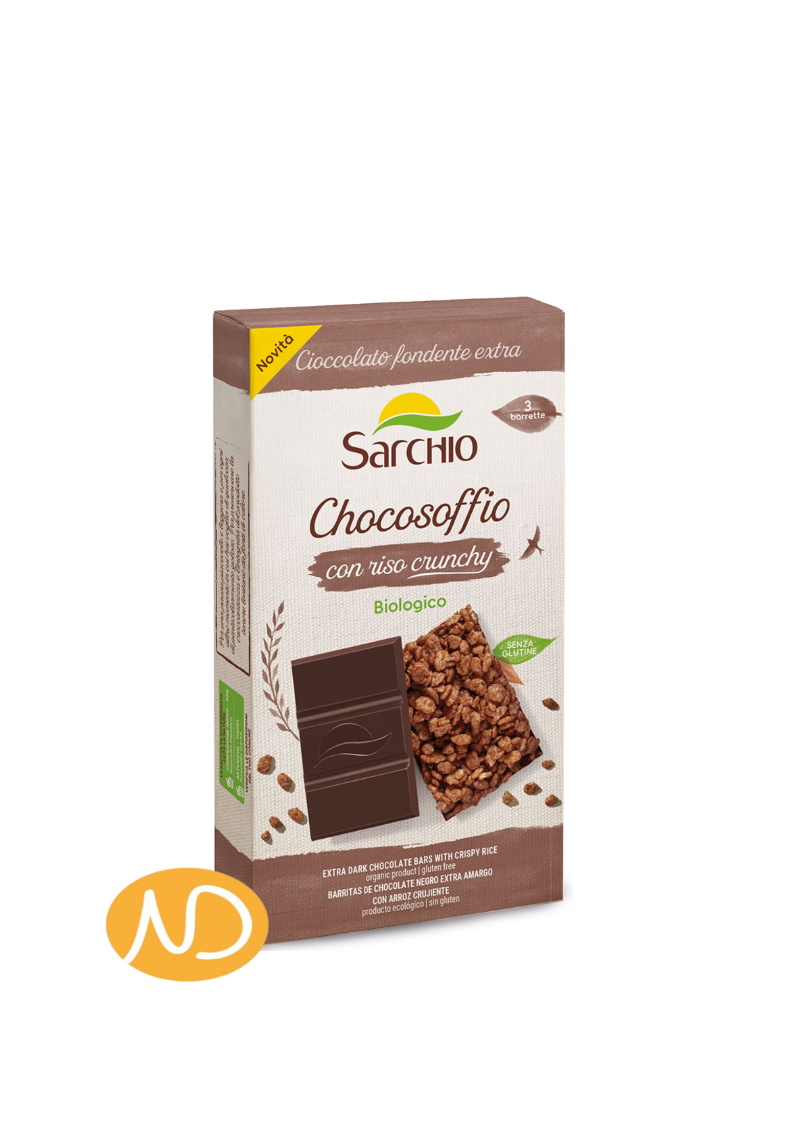 Bio Μπάρες Μαύρης Σοκολ. & Τραγανό Ρύζι Χ/Γλουτένη  75ΓΡ