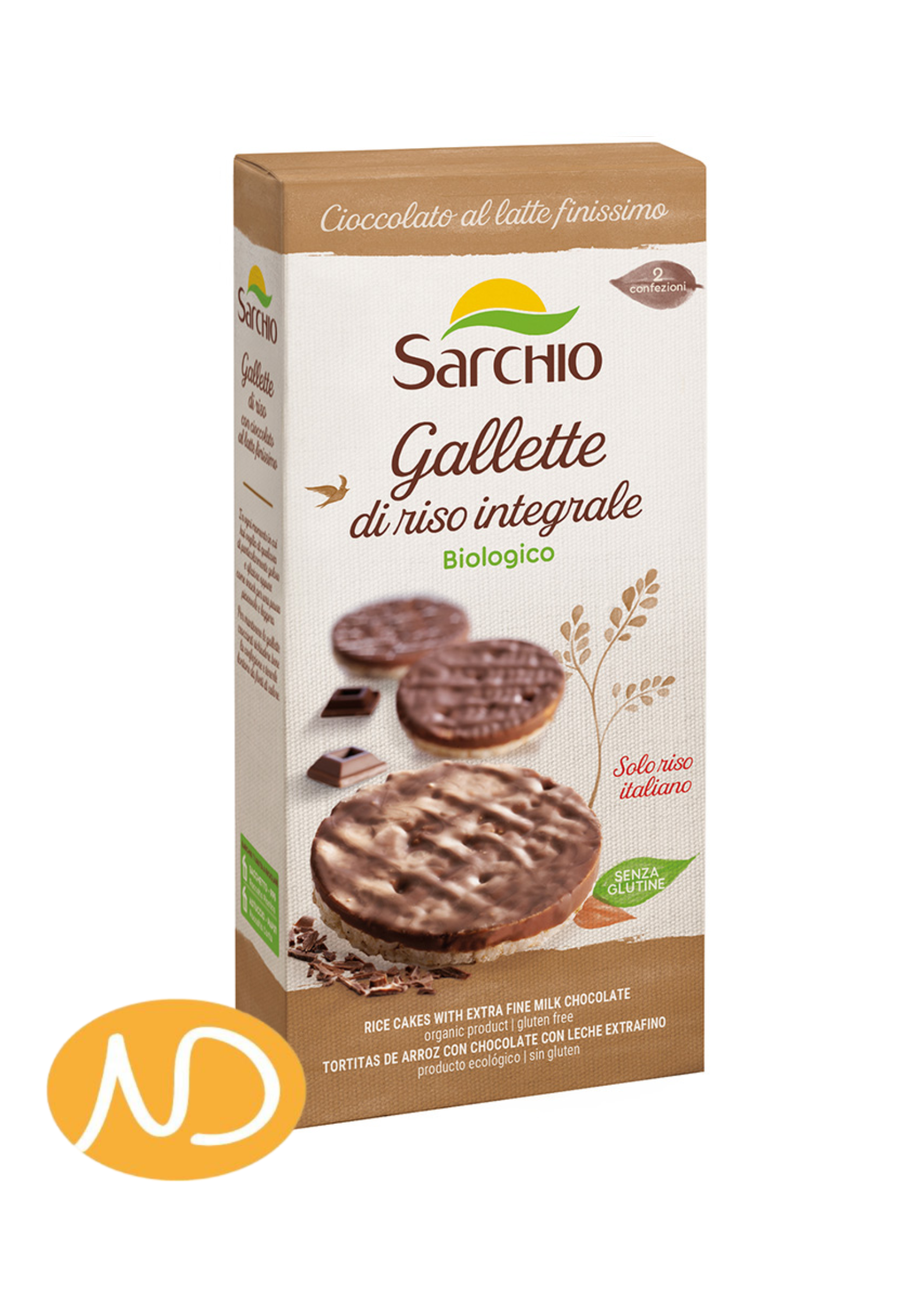 Bio Vegan Ρυζογκοφρέτες Ολικής με Επικάλυψη Σοκολάτας Γάλακτος Χ/ΓΛ 100g