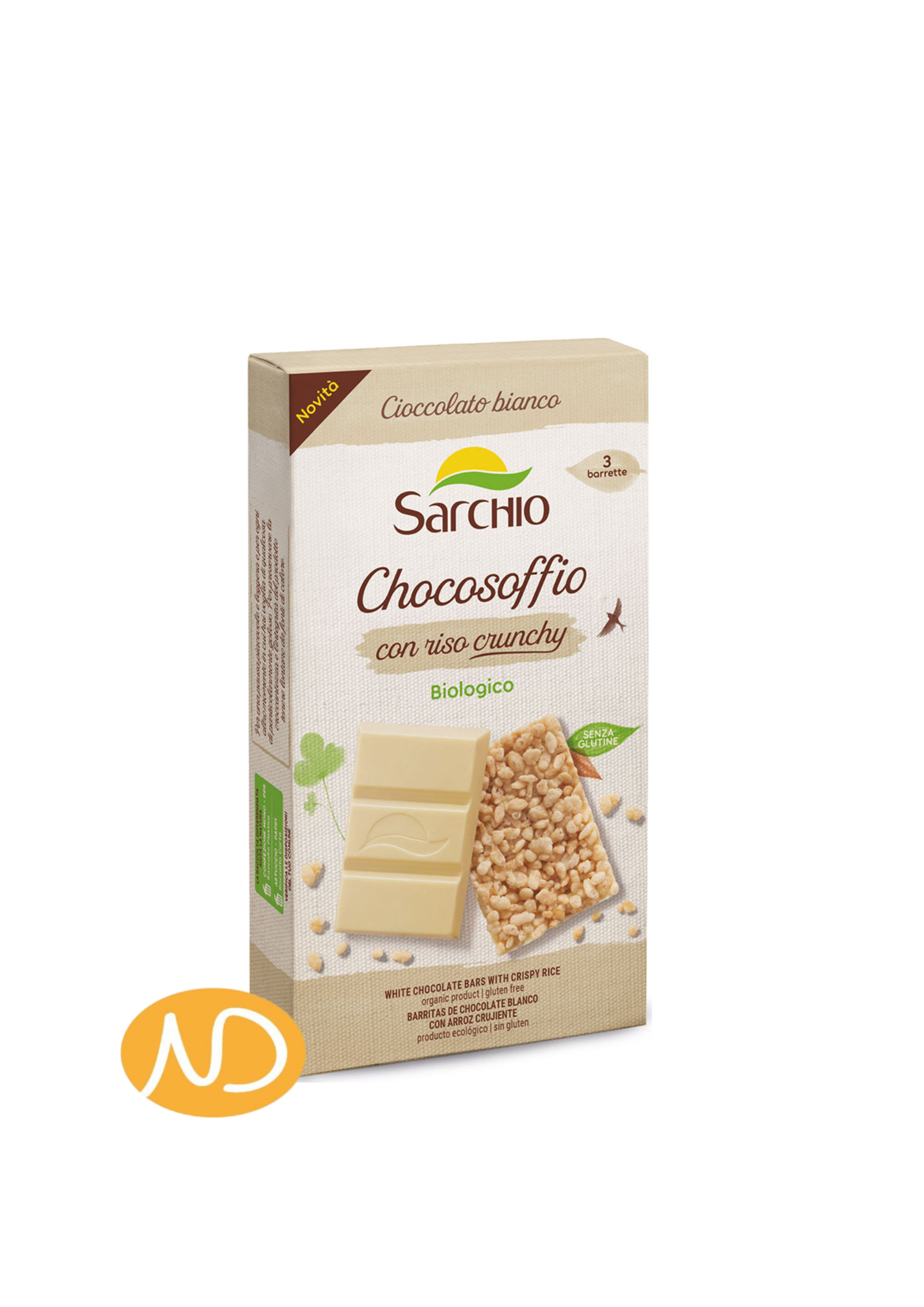 Bio Μπάρες Λευκής Σοκολάτας με Τραγανό Ρύζι Χ/Γλουτένη 75gr