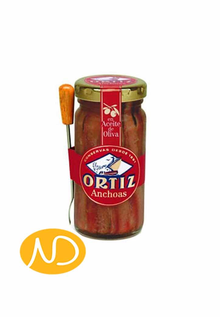 Αντσούγιες σε Ελαιόλαδο Βαζάκι-CONSERVAS ORTIZ SA-NorasDeli