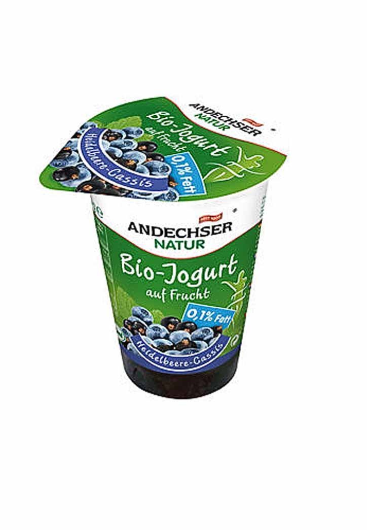 Bio Επιδόρπιο Γιαούρτι 0,1% Μύρτιλο-Cassis-Andechser-NorasDeli