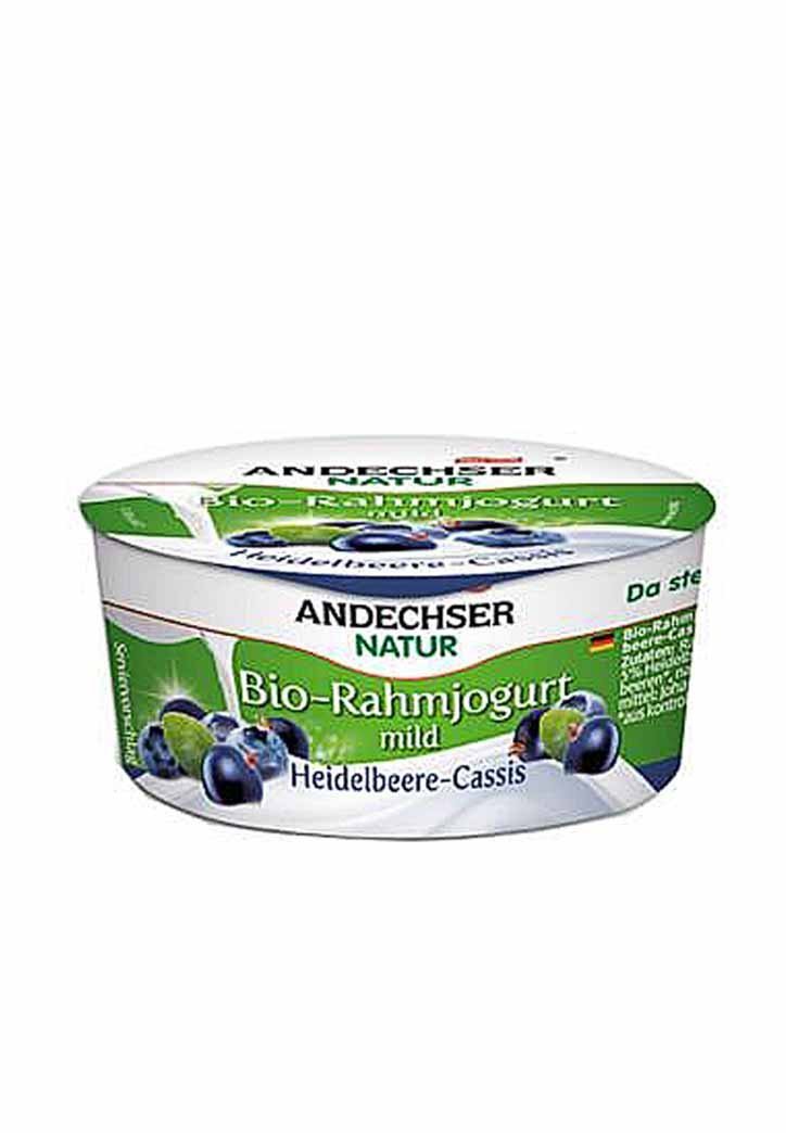 Bio Επιδόρπιο Γιαούρτι Στραγγιστό 10% Μύρτιλο-Cassis-Andechser-NorasDeli