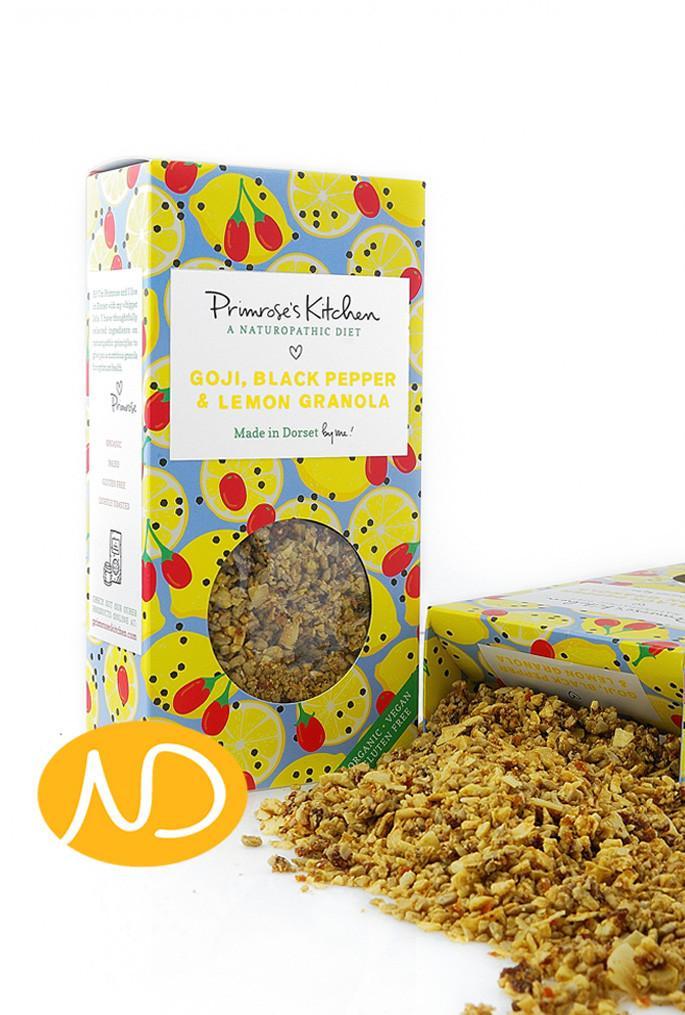 Bio Γκρανόλα με Λεμόνι, Γκότζι και Μαύρο Πιπέρι-Primrose's Kitchen-NorasDeli