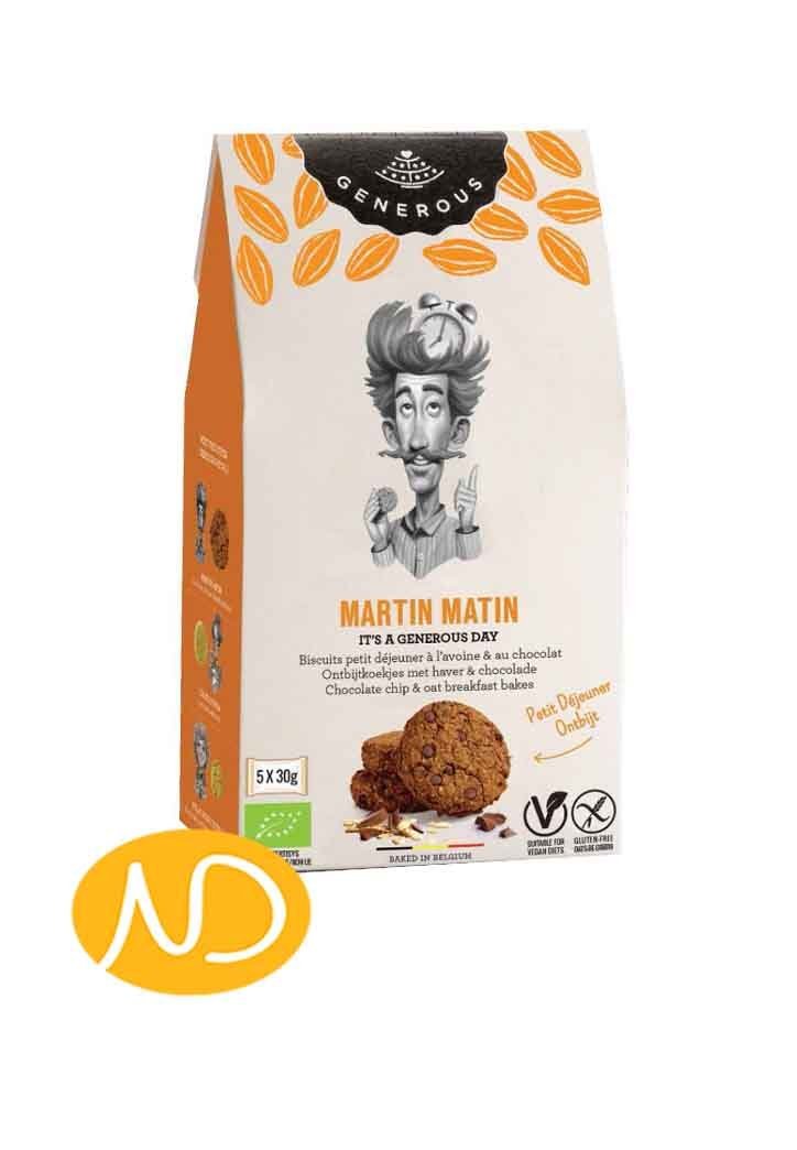 Bio Μπισκότα Βρώμης Χ/Γλ ''Martin Matin'' με Σοκολάτα-Generous-NorasDeli