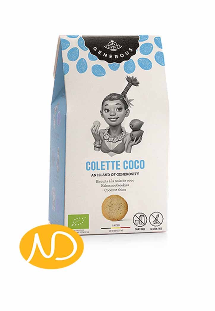 Βιο Μπισκότα Χ/Γλ ''Colette Cocco'' με Κομματάκια Καρύδας-Generous-NorasDeli