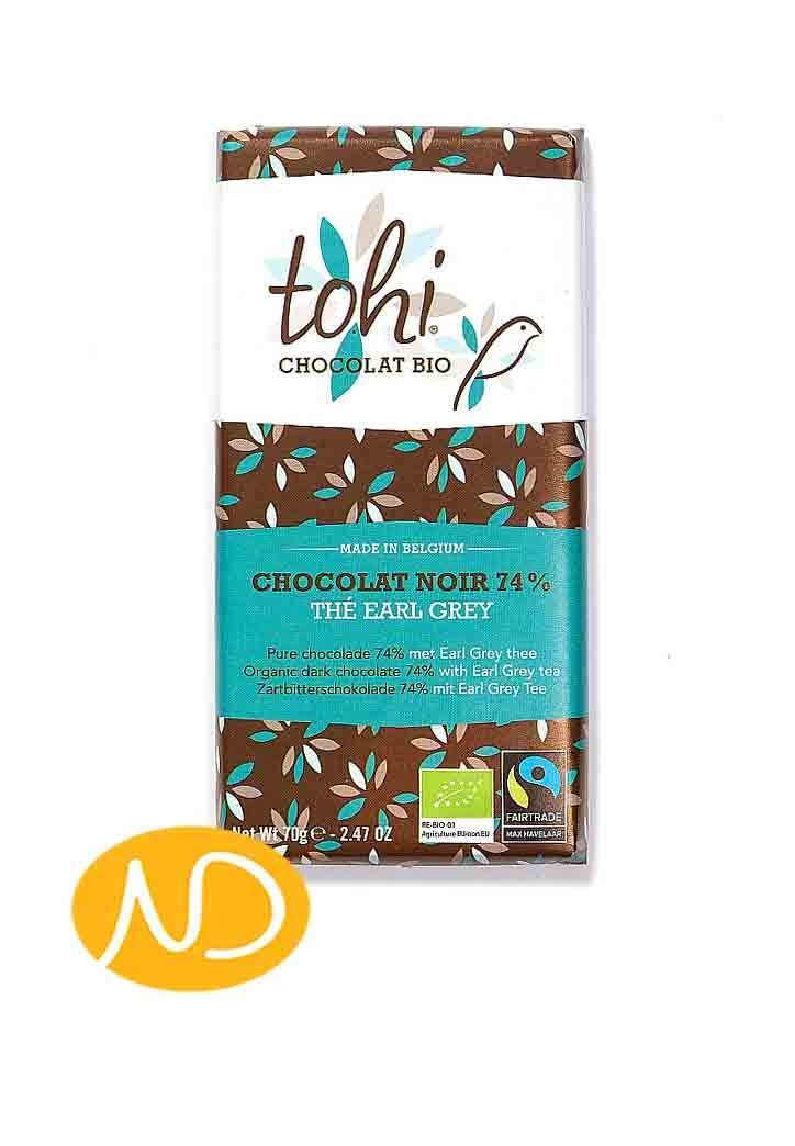 Bio Σοκολάτα 74% με Τσαι Earl Grey "Tohi"-Dolfin SA-NorasDeli