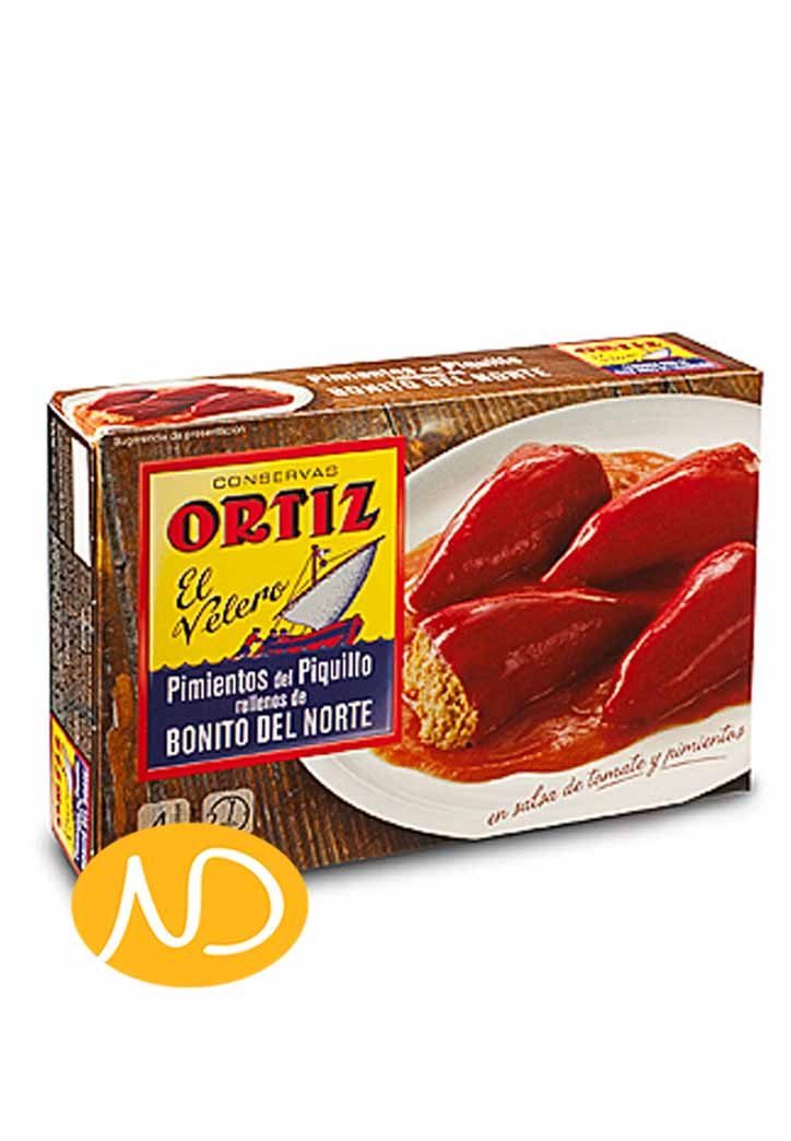 Πιπεριές Κόκκινες Γεμιστές με Λευκό Τόνο-CONSERVAS ORTIZ SA-NorasDeli